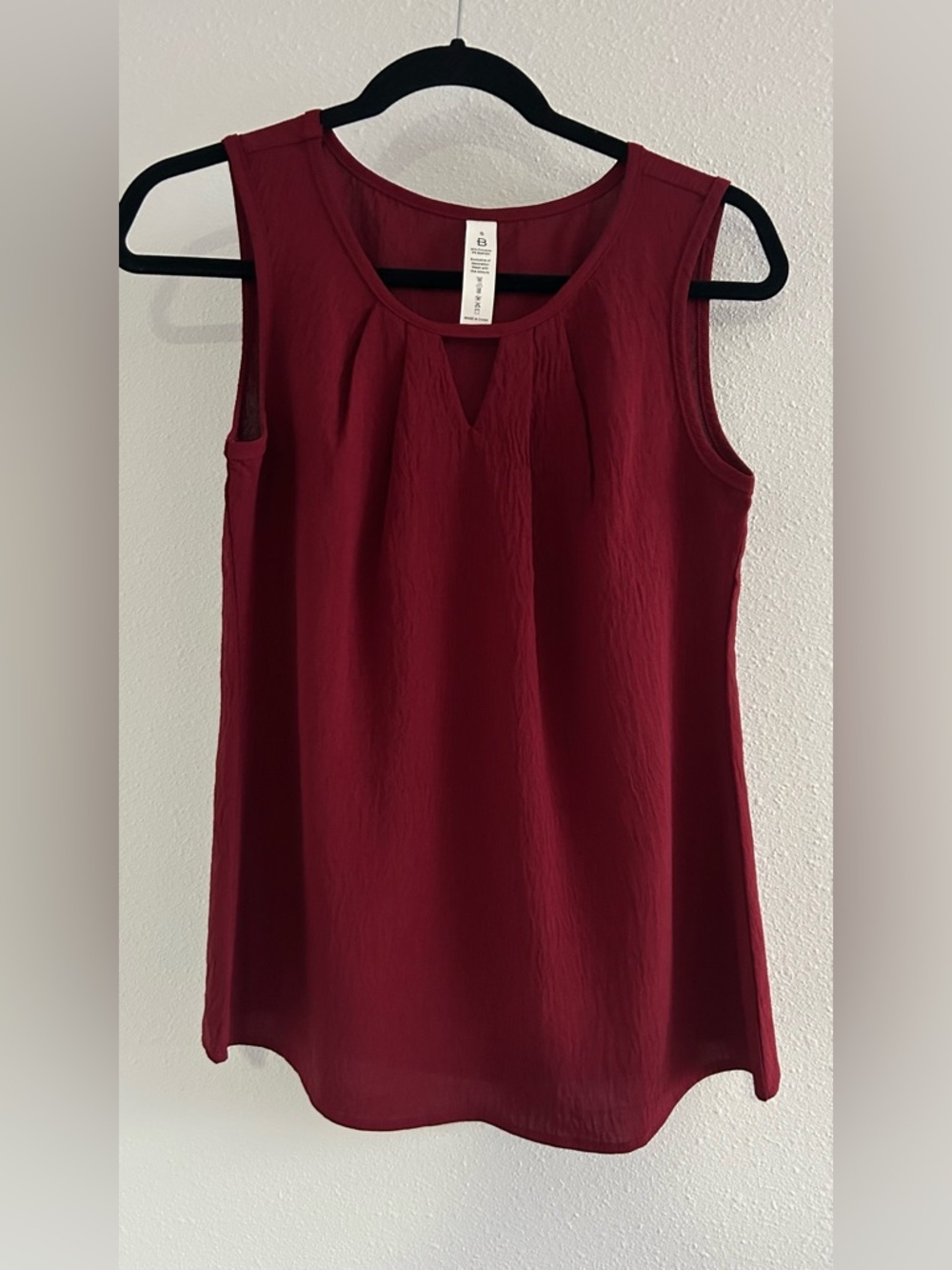 B Sleeveless V-Notch Camisole in Wine by Unknown Brand
